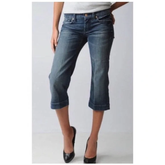 7 FOR ALL MANKIND Crop Dojo Jeans Size 31 - Picture 3 of 12